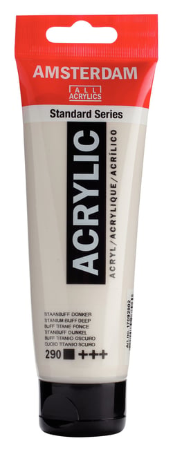 Tube 120 ml de peinture acrylique Royal Talens - Amsterdam - Buff Titane Foncé