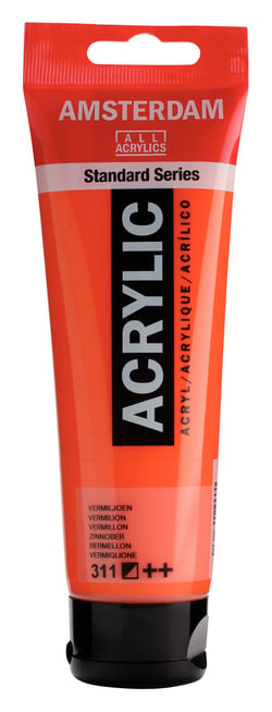 Tube 120 ml de peinture acrylique Royal Talens - Amsterdam - Vermillon