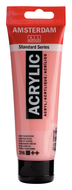 Tube 120 ml de peinture acrylique Royal Talens - Amsterdam - Rose De Venise