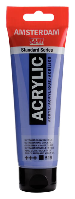 Tube 120 ml de peinture acrylique Royal Talens - Amsterdam - Outremer Violet Clair