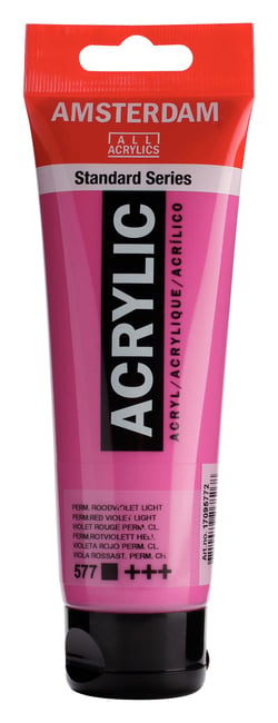 Tube 120 ml de peinture acrylique Royal Talens - Amsterdam - violet rouge permanent