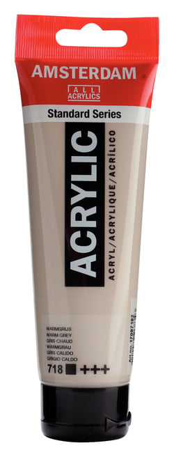 Tube 120 ml de peinture acrylique Royal Talens - Amsterdam - Gris Chaud