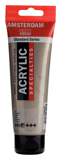 Tube 120 ml de peinture acrylique Royal Talens - Amsterdam - Etain