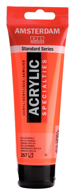 Tube 120 ml de peinture acrylique Royal Talens - Amsterdam - Orange Reflex