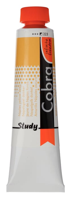 Tube 40 ml  de peinture à l'huile Royal Talens - Cobra Study - jaune de Naples foncé - Étude