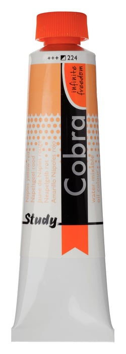 Tube 40 ml  de peinture à l'huile Royal Talens - Cobra Study - jaune de Naples rouge - Étude