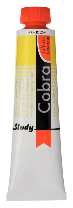 Tube 40 ml  de peinture à l'huile Royal Talens - Cobra Study - jaune citron parmanent - Étude