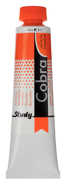 Tube 40 ml  de peinture à l'huile Royal Talens - Cobra Study - vermillon - Étude