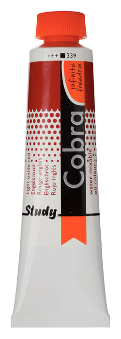 Tube 40 ml  de peinture à l'huile Royal Talens - Cobra Study - rouge oxyde clair - Étude