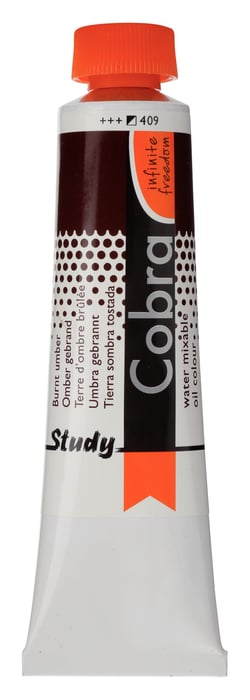 Tube 40 ml  de peinture à l'huile Royal Talens - Cobra Study - terre d'ombre brûlée - Étude