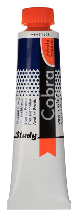 Tube 40 ml  de peinture à l'huile Royal Talens - Cobra Study - bleu de Prusse - Étude
