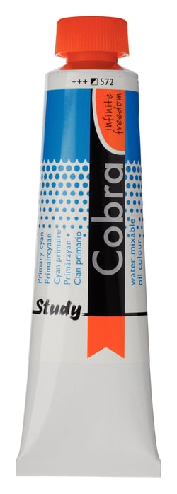 Tube 40 ml  de peinture à l'huile Royal Talens - Cobra Study - cyan primaire - Étude