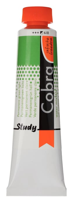 Tube 40 ml  de peinture à l'huile Royal Talens - Cobra Study - vert permanent clair - Étude