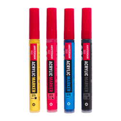 Lot de 4 acrylmarkers Mediums Basic - Amsterdam