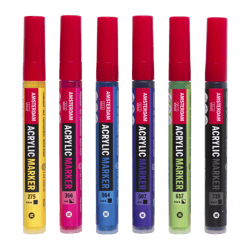 Lot de 6 acrylmarkers Medium - Amsterdam
