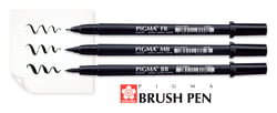 Set de 3 feutres pinceaux noirs - Pigma Brush Pen - Spécial BD et illustration