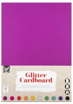 Lot de 10 feuilles unies Craft Id - Multicolore à paillettes - A4 21 x 29,7 cm - 200 g/m²