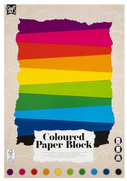 Bloc de 20 feuilles unies Craft Id - Multicolore - 24 x 34 cm - 120/220 g/m²