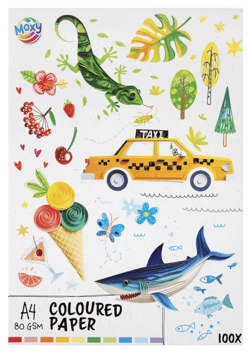 Bloc papier Moxy - 100 feuilles - Couleurs assorties - A4 - 80 g/m²