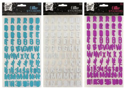 Lot de 2 feuilles d'autocollants Craft Id - Alphanumérique - Couleurs assorties - Vendu à l'unité