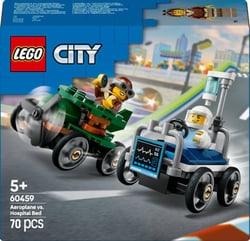 LEGO® 60459 - Pack de bolides de course  - avion contre lit d'hôpital - LEGO® City