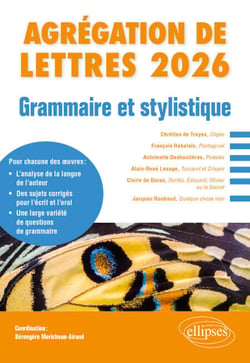 Grammaire et stylistique. Agrégation de Lettres 2026 - François Rabelais, Pantagruel ; Antoinette Deshoulières, Poésies ; Alain-René Lesage, Turcaret et Crispin ; Claire de Duras, Ourika, Édouard, Olivier ou le Secret ; Jacques Roubaud, Quelque chose noir