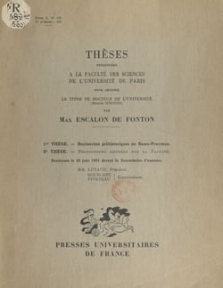 Recherches préhistoriques en Basse-Provence - Suivi de Propositions données par la Faculté : structure et morphologie de la chaîne de l'Estaque