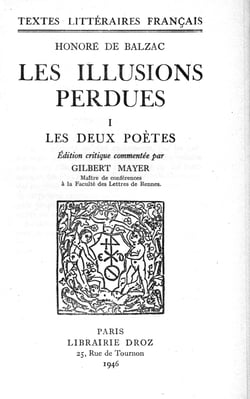 Les Illusions perdues - Tome premier, Les Deux Poètes
