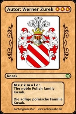 The noble Polish family Kosak. Die adlige polnische Familie Kosak.