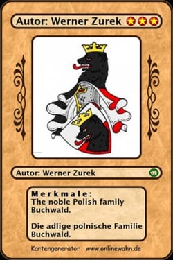 The noble Polish family Buchwald. Die adlige polnische Familie Buchwald.