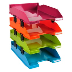 Set 4 corbeilles à courrier Arlequin