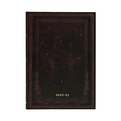 Agenda scolaire semainier 2022/2023 - Reliure à l'ancienne - 13 x 18 cm - Paperblanks - Noir Marocain uni