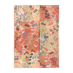 Repertoire Paperblanks - Orange - 12,5 x 18 cm - Kimono japonais kara-ori midi - 144 pages lignées