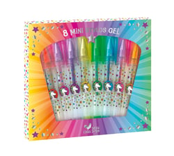 Lot de 8 mini stylos gel - Couleurs assorties - Pointe moyenne