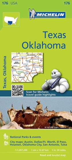 Carte Zoom Texas - Oklahoma