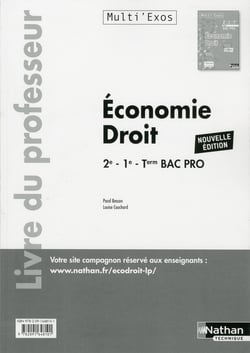 Economie droit - 2eme/1ere/term bac pro (multi'exos) professeur - 2017