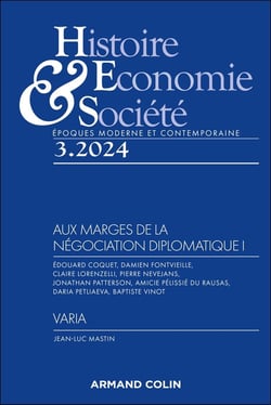 Histoire, économie & société n.2024/3 : Aux marges de la négociation diplomatique Tome 1 - Varia