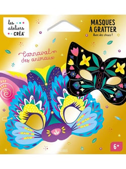 Carnaval des animaux. Masques à gratter avec des strass !