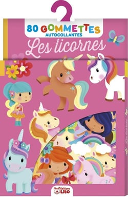 Les licornes - 80 gommettes autocollantes