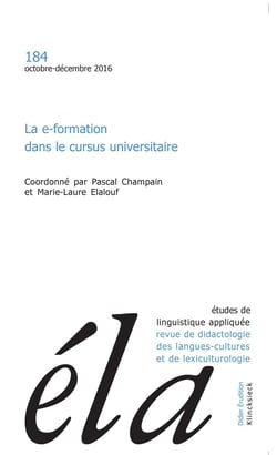 Études de linguistique appliquée - N°4/2016 : La e-formation dans le cursus universitaire