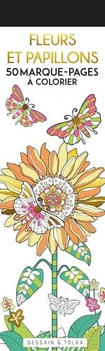 Fleurs et papillons Dessain et Tolra - 50 marque-pages à colorier