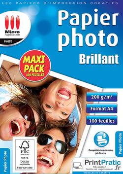 100 papiers photo A4 brillant - 200 g