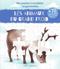 Mes puzzles a completer en gommettes : les animaux du grand froid