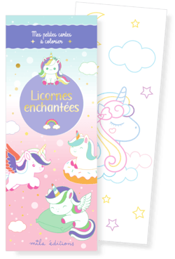 Mes petites cartes à colorier - Licornes enchantées - Mila éditions