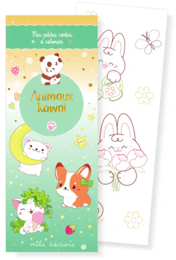Mes petites cartes à colorier : Animaux kawaï - Mila éditions