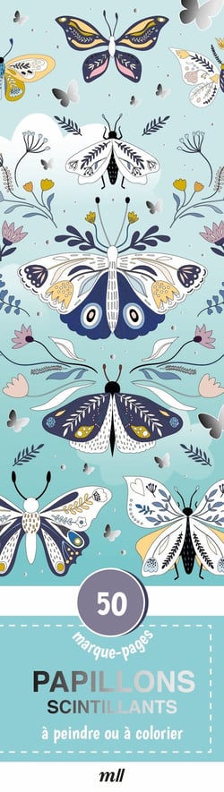 Marque-pages a peindre ou a colorier - papillons scintillants