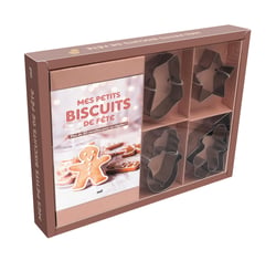 Coffret Mes petits biscuits de fête : 6 emporte-pièces et un livre avec plus de 20 recettes pour se régaler !