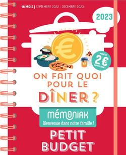 Mémoniak : on fait quoi pour le dîner ? spécial petit budget : de septembre à décembre (édition 2022/2023)