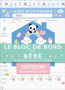 Le bloc de bord de bébé Mémoniak - bloc aimanté de 52 listes à compléter