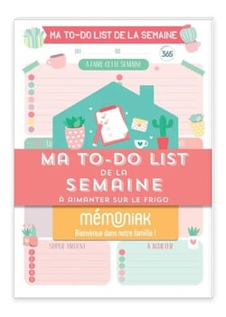 Mémoniak - Ma to-do list de la semaine à aimanter sur le frigo : 52 listes  à compléter - Accessoires Organisation familiale